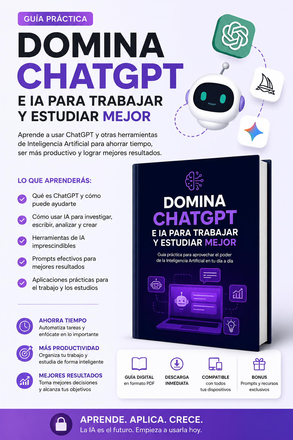 ChatGPT para Principiantes: La Guía Definitiva para Trabajar y Estudi
